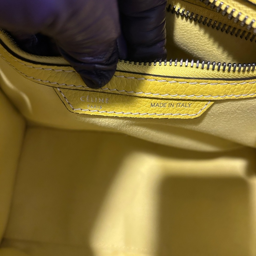 Celine Mini Luggage Handbag in Vibrant Yellow Leather. Excellent condition! - Picture 8 of 11